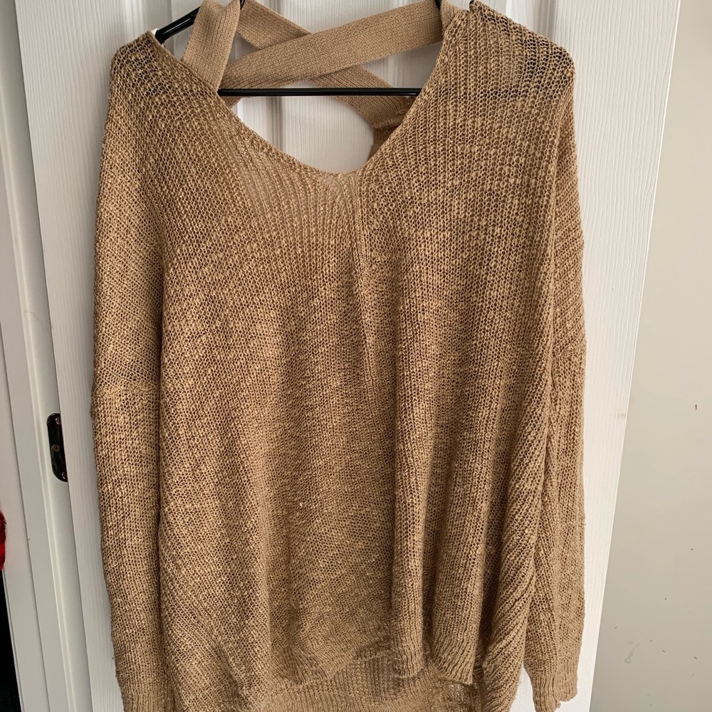 Nice warm open cross back long sleeve